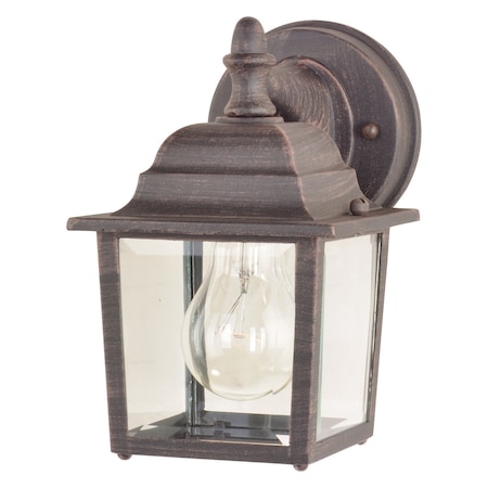 Maxim One Light Rust Patina Clear Glass Wall Lantern 1025RP